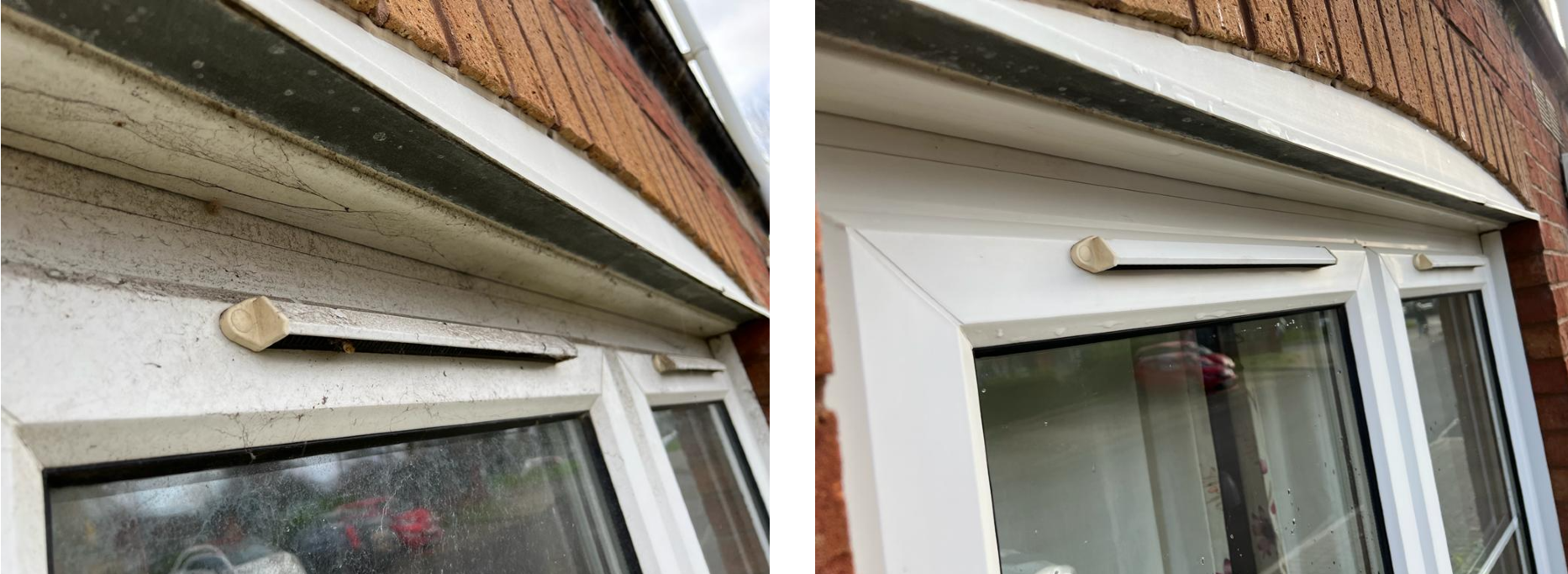 before and after window frames Cardiff Window Cleaner Ltd