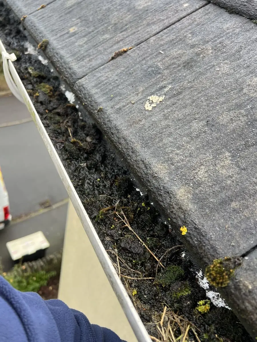 gutter cleaning in Bridgend, Longacres Area - before