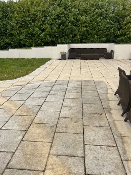 soft washing patios in cardiff - before/after
