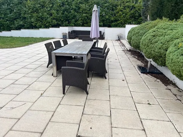 soft washing patios in cardiff - before/after