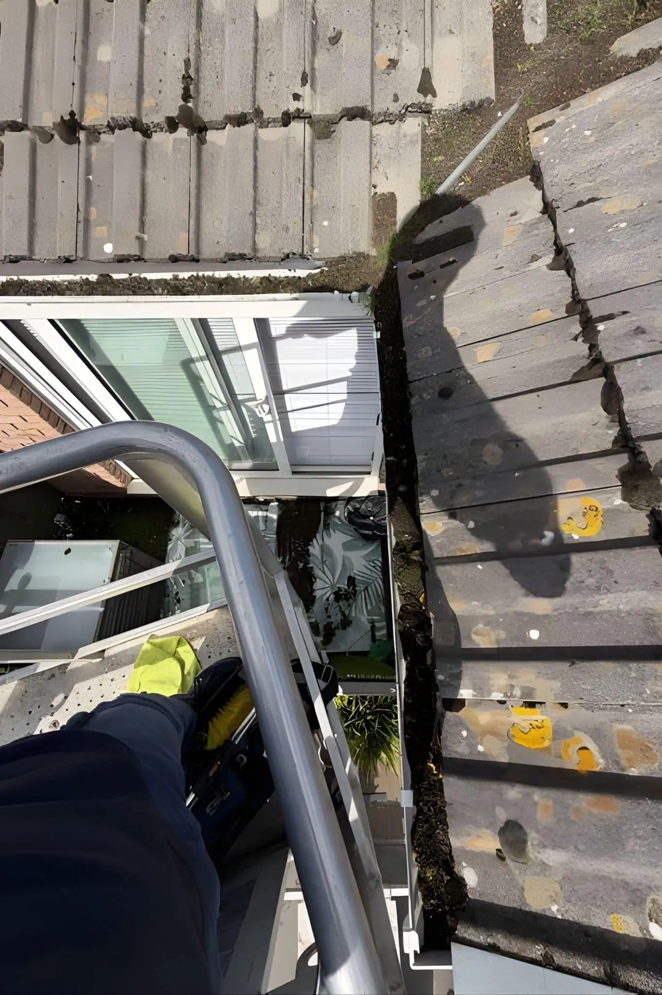 gutter cleaning in Cardiff - before/after